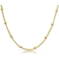 Made by Nami Edelstahlkette Minimalistische Halskette für Damen mit starkem Karabiner-Verschluss, Choker-Kette Frauen & Mädchen Filigrane Gliederkette