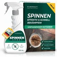 Silberkraft Insektenspray Spinnenspray 500 ml inkl. Gratis E-Book Gebrauchsfertiges Spray, Gezielt auf Ecken, Ritzen, Spalten oder hinter Möbeln sprühen, 1-St., Pumpspray: für sofortige & präzise Handhabung, Abwehr von Spinnen in Wohnräumen, Kellern 