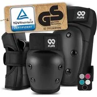 99FLIPS Protektoren-Set DIVE Protektoren Set Erwachsene Skateboard Inline Skates, Longboard (Protektoren Set Skateboard Erwachsene, 6-tlg., Inliner Schoner Knie-, Ellenbogen und Handgelenkschützer & Tragebeutel), Schlittschuhe Damen & Skateboard Erwa