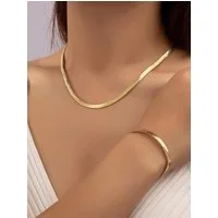GOLDKLEIN Schmuckset Edelstahl Schmuck Armband Halskette Set vergoldet (2-tlg), Angebot - inkl. Schmuckbox