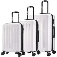 Flexot Hartschalen-Trolley F-3045 (Gr. M, L, XL) – Kofferset – ABS-Hartschale, 4 Rollen, Robuster und moderner Koffer mit vier 360° Rollen und Zahlenschloss