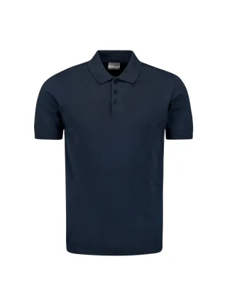 No Excess - Pullover Short Sleeve Polo Button Solid deep blue - Gr. - L