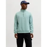 Jack & Jones Sweatshirt JJEBRADLEY SWEAT HALF ZIP NOOS Materialmix, relaxed fit