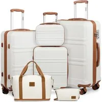 KONO Trolleyset Kombi-Set: Hartschalen-Koffer + Handgepäcktasche, (6 tlg)
