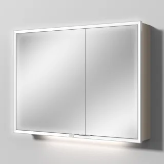 Sanipa Reflection Spiegelschrank MILO 100 mit LED-Beleuchtung, Sandgrau-Matt, AU03467 AU03467