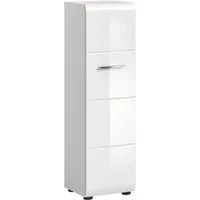 welltime Stauraumschrank FLORENZ, Höhe 106 cm, 1 Tür, 4 Fächer, stehend & hängend montierbar (1-St., TOPSELLER) Türanschlag wechselbar, hochwertige MDF Front, Badschrank, Bad