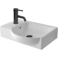 Alpenberger Waschbecken 45 cm Breit - Hängewaschbecken mit Überlauf aus Keramik (Handwaschbecken für Badezimmer & Gästebad, 1-St., 1-tlg. Waschtisch), Wash Basin pflegeleicht, Kleines Gäste WC Lavabo & Bad Spülbecken