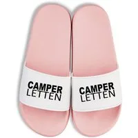 Youth Designz Herren Damen Badelatschen "Camper Letten" Print lustig Geschenk Unisex Badeschuh mit witzigen und stylischen Aufdruck für Männer und Frauen