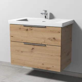 Sanipa 3way Waschtischunterbau zu Villeroy & Boch Subway 3.0 Waschtisch mit 2 Auszügen, Eiche Natura UM84885