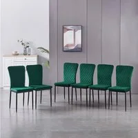 JYMTOM Esszimmerstuhl Samt/Kunstleder, hoher Lehne, Metallgestell, 4/6er-Set (6 St), Samt, Gitter-Design, für Wohnzimmer, Büro, Klassenzimmer