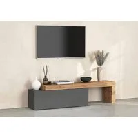 OTTO home Lowboard Chronos TV-Board, T-Schrank (1 St., Breite verstellbar von 180 bis 290 cm), Breite 240 cm TV-Board,Lowboard,1 Klappe und ein L-Förmiger Aufsatz