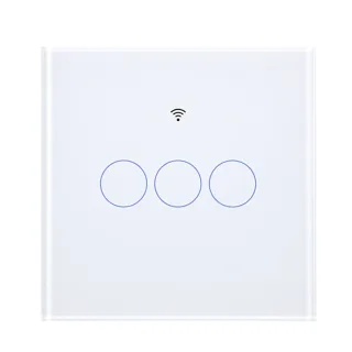 MOES WS-EU Tuya Matter WiFi Smart Light Switch Glass Touch Control Fireproof Neutral Wire Required Timing Function Voice