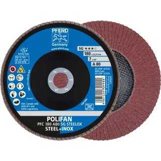 PFERD TOOLS POLIFAN Fächerscheibe PFC konisch SG STEELOX Stahl/Edelstahl - 67708185