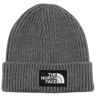 The North Face Logo Box Beanie mit Umschlag in Grau