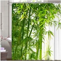 M&W DAS DESIGN Duschvorhang Shower curtains Anti schimmel Waschbar Bambuswald 180x200 180x180 Breite 180 cm