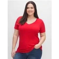 Sheego T-Shirt T-Shirt Kurzarm (2-tlg) im Doppelpack, mit V-Ausschnitt