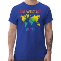 Shirtracer T-Shirt Die Welt ist bunt – Regenbogen Farben LGBT Kleidung
