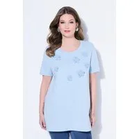 MIAMODA T-Shirt T-Shirt A-Linie3D-Blüten Halbarm
