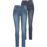 Flashlights Jeansjeggings (Packung, 2er-Pack) enge Passform, Röhrenjeans, Used-Look-Waschung, hohe Leibhöhe