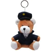 Teddys Rothenburg Kuscheltier Schlüsselanhänger Teddybär Polizeibär 12 cm blau/braun Plüschteddy (Stofftier, Plüschtier, Stoffteddybär, Teddy), mit Polizeiuniform und Mütze