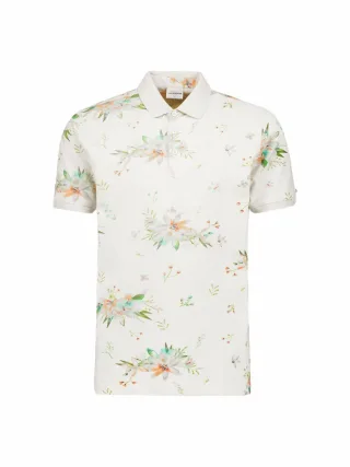 No Excess - Poloshirt Pique Bedruckt Allover weiß - Gr. - XXL