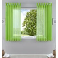 Gardinenbox Gardine (2 St), Schlaufen, transparent, Voile, Transparent Vorhang Set Voile Bleibandabschluss 61000CN