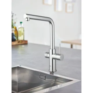 Grohe Blue Home Küchenarmatur 31454001 chrom, L-Auslauf, Starter Kit