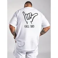 Banco T-Shirt Herren CHILL BRO - Casual Printshirt Basic Rundhals Rundhalsausschnitt mit Nackenband – formstabil & bequem