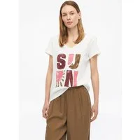 s.Oliver Kurzarmshirt T-Shirt T-Shirt mit Flammgarnstruktur und Print