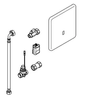 KWC Aquarotter Urinalspülarmatur, F5, elek., DN15, UP, Umrüstung KERAMAG 200, Batterie, 2030064153 2030064153