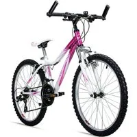 bergsteiger Kinderfahrrad Verona 24 Zoll, geeignet für 8, 9, 10, 11 Jahre, Mädchen, 18 Gang Shimano Tourney RD-TZ50 Schaltwerk, Kettenschaltung, V-Bremsen