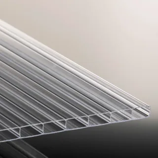 Polycarbonat Doppelstegplatte | Poly Breitkammer | 16 mm | Breite 980 mm | glasklar