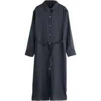Next Midikleid Mittellanges Hemdblusenkleid mit Ramie (1-tlg)