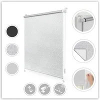Seitenzugrollo Verdunkelungsrollo Thermo-Rollo Klemmfix ohne Bohren, LICHTBLICK ORIGINAL, verdunkelnd, verspannt, Klemmfix, Verdunklungsrollo mit Klemmträger und Silberbeschichtung blickdicht