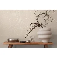 A.S. Création Vliestapete Wildblumen Äste Floral Struktur Beige Weiß Glanz 39766-1