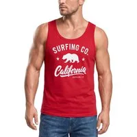 Neverless Tanktop Herren Tank-Top California Republic Bear Bär Sommer Surfing mit Print