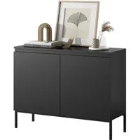 Selsey Sideboard BEMMI, 2-türig mit 4 Fächern, Metallgestell in Schwarz