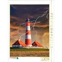 CALVENDO Puzzle CALVENDO Puzzle Leuchtturm Westerheversand, Deutschland, 1000 Teile L, 1000 Puzzleteile