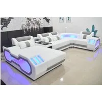 Xlmoebel Wohnlandschaft Leder-Ecksofa mit eleganter Polsterung in modernem Design, Hergestellt in Europa