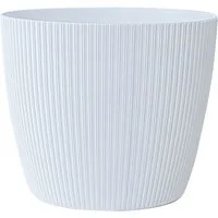 KONZEPT Blumentopf groß, gerillte Struktur 26/30cm, Übertöpfe für Zimmerpflanzen, aus Kunststoff ideal für Wohnzimmer, Küche und Balkon