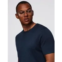 OMBRE T-Shirt Klassisches Herren-T-Shirt aus Strick mit Rippenbündchen