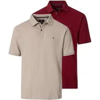CASAMODA Poloshirt 2er Pack Basic (Spar-Set, 2-tlg) Poloshirt - Baumwolle - Atmungsaktiv - Kleurcontrasterende knoppen