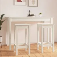 furnicato Barhocker Rustikale Barstühle aus massivem Kiefernholz Weiß 40x40x78 cm (2 St), Platzsparende Barhocker ohne Lehne für Küche und Esszimmer