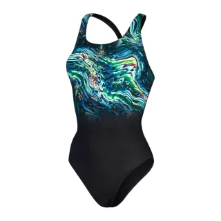 Speedo - "Placement Digital" Badeanzug für Damen (Schwarz/Blau)