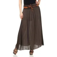 CLEO STYLE Maxirock Damen Rock 102 Dunkelbraun