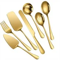 KingLux Kochbesteck-Set 7-Teiliges Gold Besteck Set, Rostfreier Stahl Servierbesteck (7-tlg)