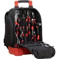 Werkzeugrucksack mechanic Set, Werkzeug-Set schwarz/rot, 41-teilig, mit Rucksack
