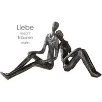 GILDE Skulptur DREAMING Skulptur - silber - Eisen - H. 10cm x B. 20cm - Figur (1 Stück), Metallfigur Paar - Minifigur Dekoskulptur für Ihr Zuhause