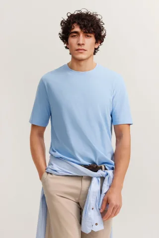 Bugatti Herren T-Shirt aus Baumwolle Modern Fit Rundhals