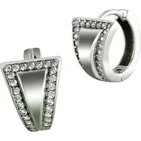 SilberDream Paar Creolen SilberDream Ohrringe Zirkonia weiß 925er (Creolen), Damen Creolen Dreieck aus 925 Sterling Silber, Farbe: silber, weiß